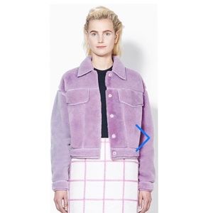 Purple rabbit hair and wool hair Teddy jacket.